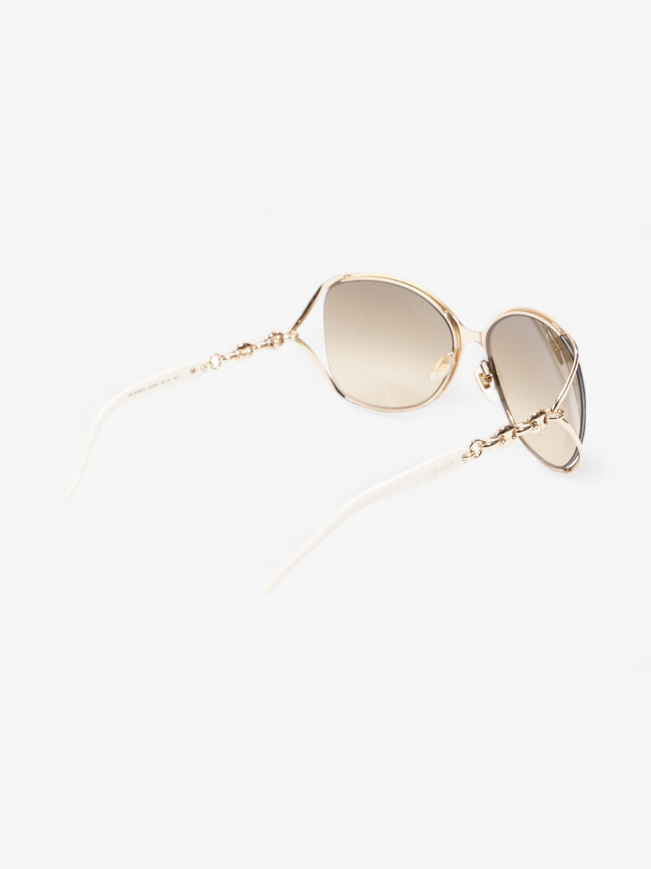 Gucci Oversized Sunglasses Gold / White Base Metal Image 7