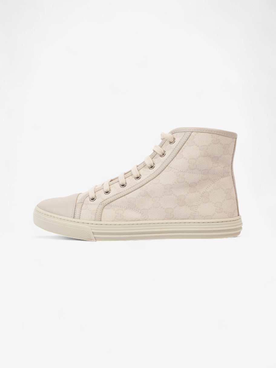 Gucci GG Monogram High Top Sneakers Beige Canvas EU 40 UK 7 Luxe Collective