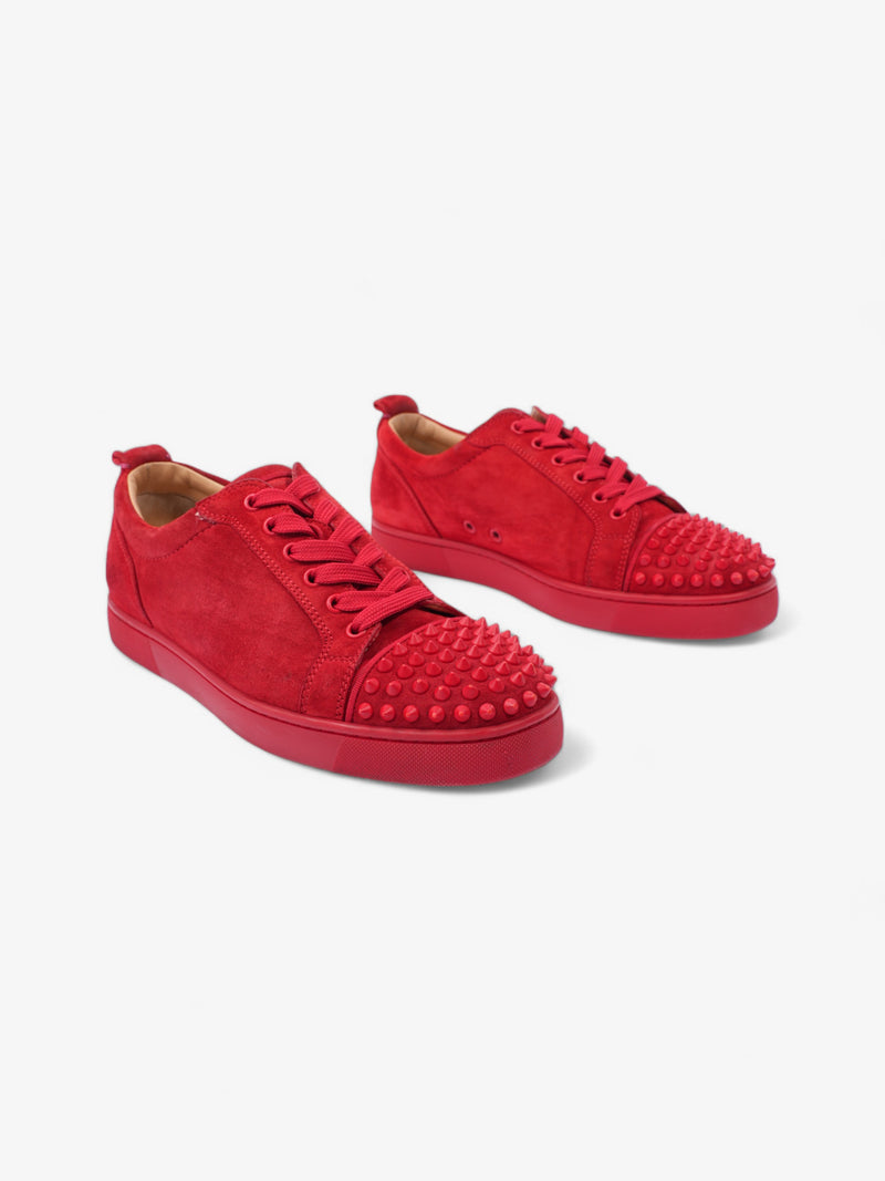  Christian Louboutin Louis Junior Spikes Red Suede EU 41 UK 7