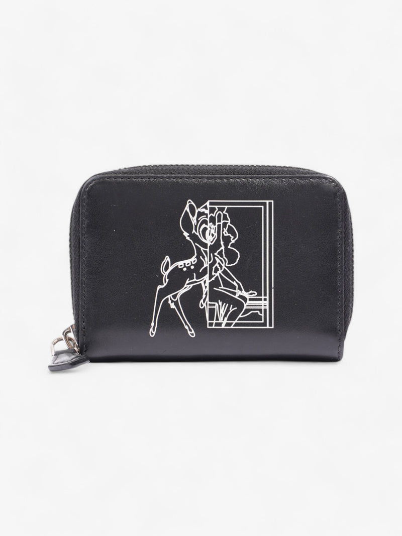  Givenchy Bambi Zip Around Wallet Black / White Leather Mini