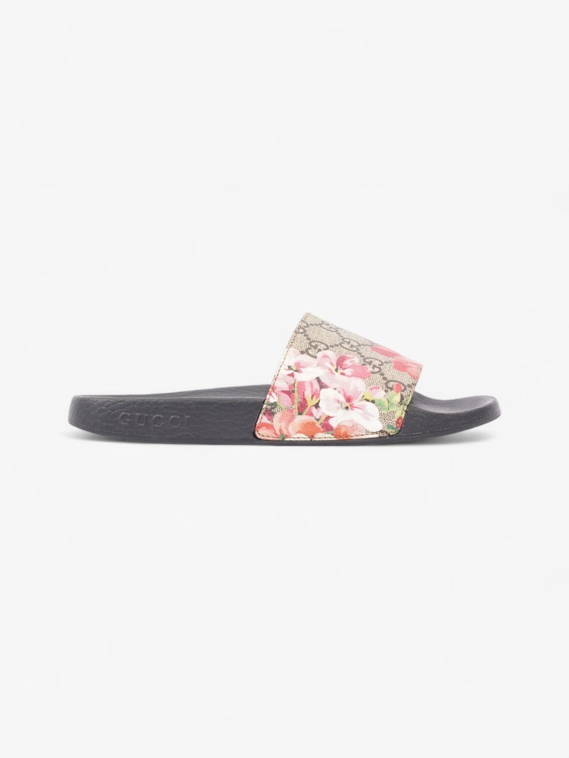  Gucci GG Supreme Blooms Floral Slides Beige  / Floral Canvas EU 38 UK 5