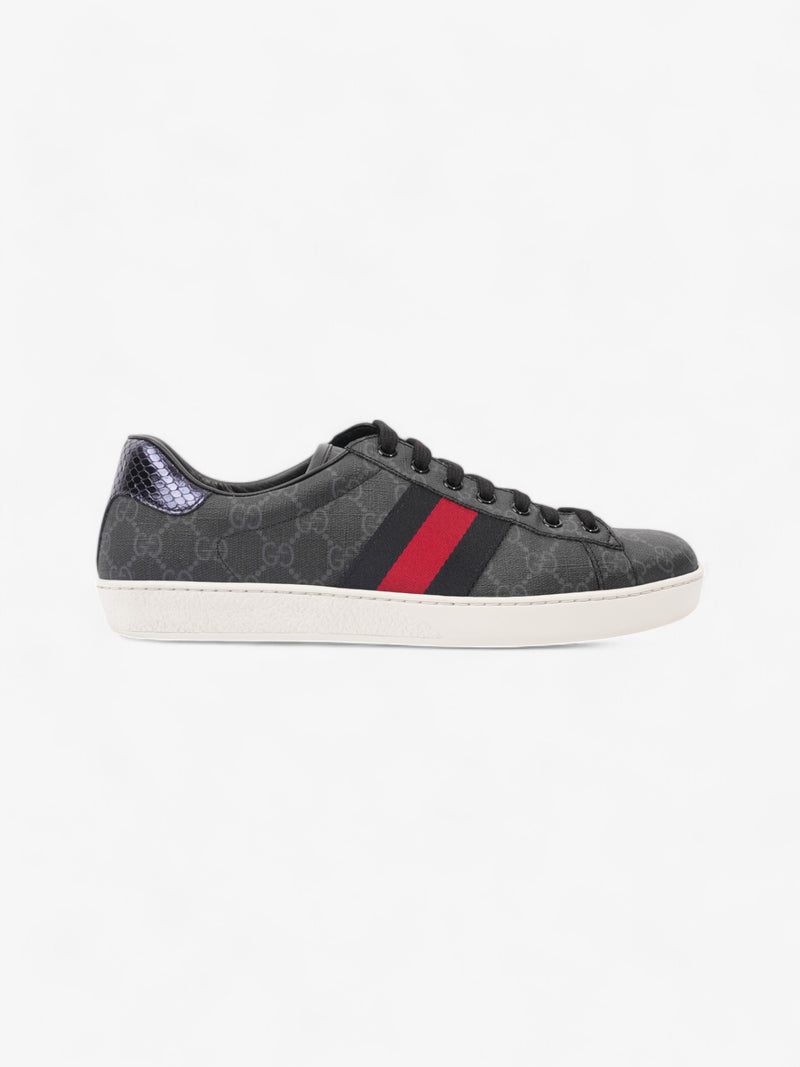  Gucci Ace Black / Navy  / Red Coated Canvas EU 43.5 UK 9.5