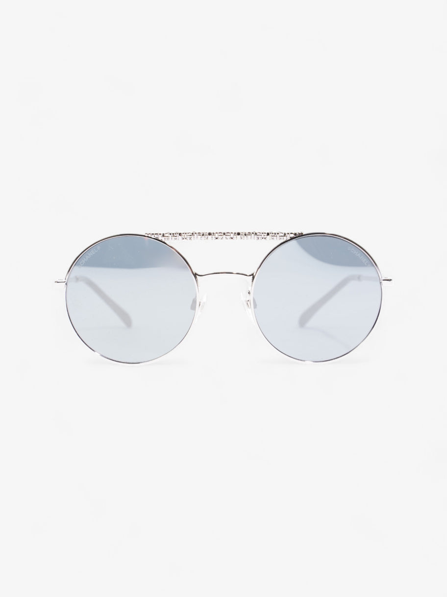 Round sunglasses silver online