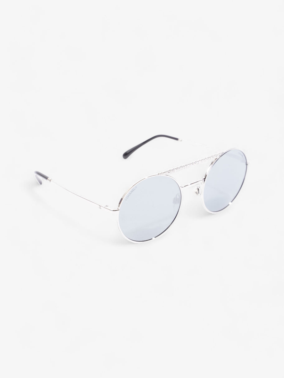 Chanel Round Sunglasses Silver Acetate 140mm Image 5