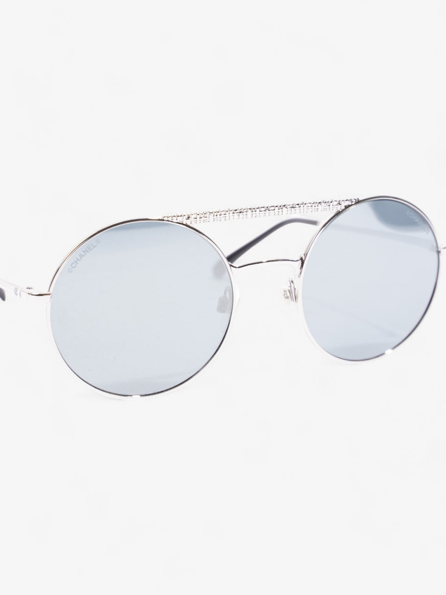 Chanel Round Sunglasses Silver Acetate 140mm Image 6