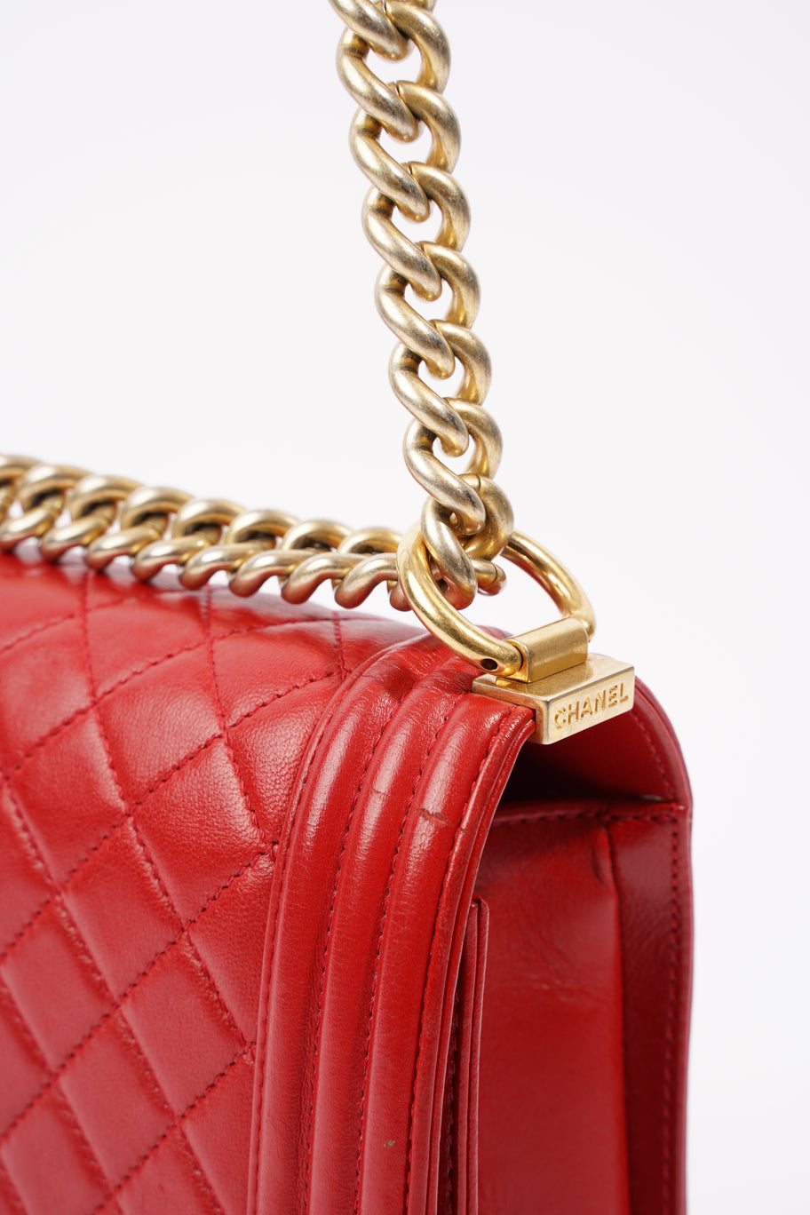 Boy Bag Red Calfskin Leather Large Image 15