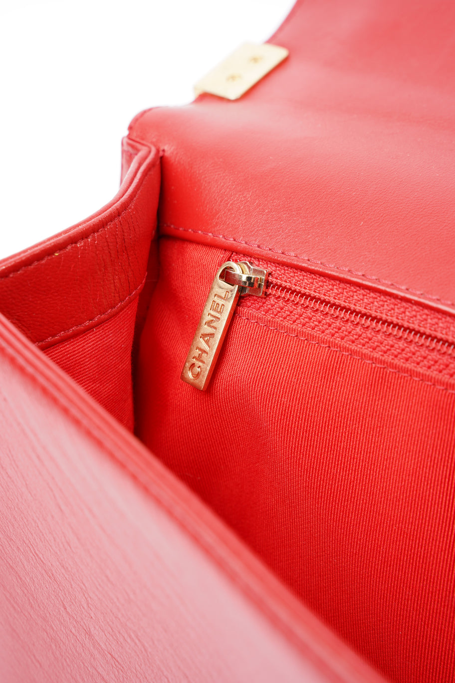 Boy Bag Red Calfskin Leather Large Image 16