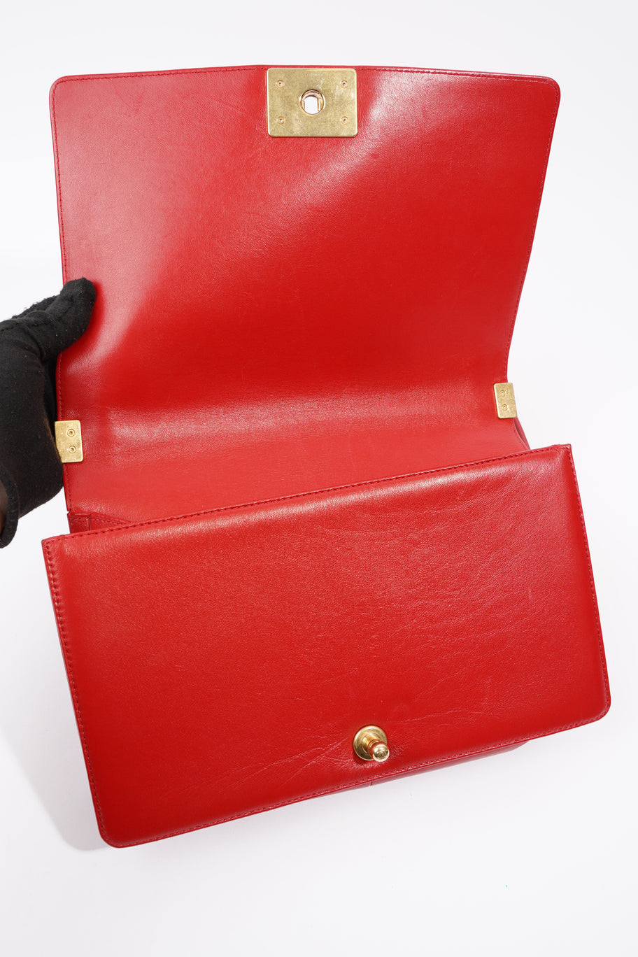 Boy Bag Red Calfskin Leather Large Image 9