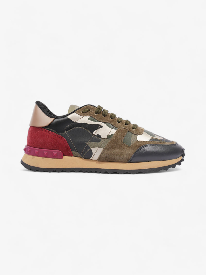  Valentino Rockstud Runner Camoflauge / Red / Brown  Leather EU 38 UK 5