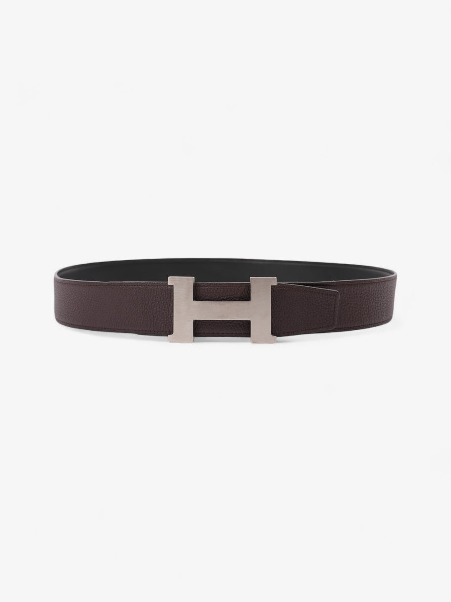 Hermes H Belt Buckle Reversible Brown Black Leather 114cm Luxe Collective