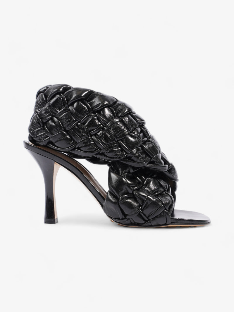  Interwoven Heels 100mm Black Lambskin Leather EU 38.5 UK 5.5