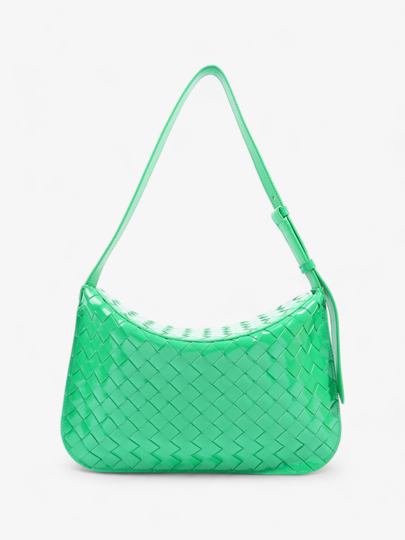  Intrecciato Cradle Fold Over Bag Green Calfskin Leather