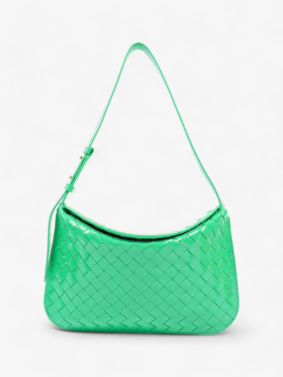 Bottega Veneta Intrecciato Cradle Fold Over Bag Green Calfskin Leather Image 4