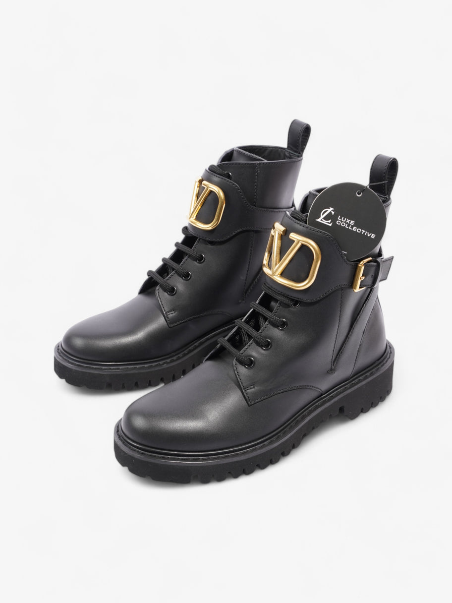 Valentino V Logo Boots Black / Gold Leather EU 37 UK 4 Image 10