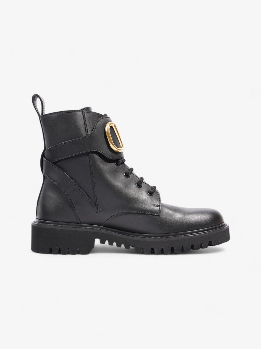 Valentino V Logo Boots Black / Gold Leather EU 37 UK 4 Image 4