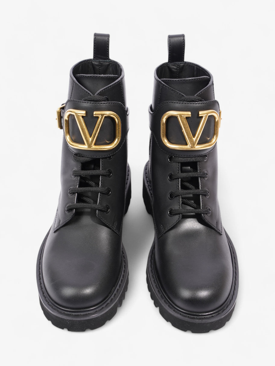 Valentino V Logo Boots Black / Gold Leather EU 37 UK 4 Image 8