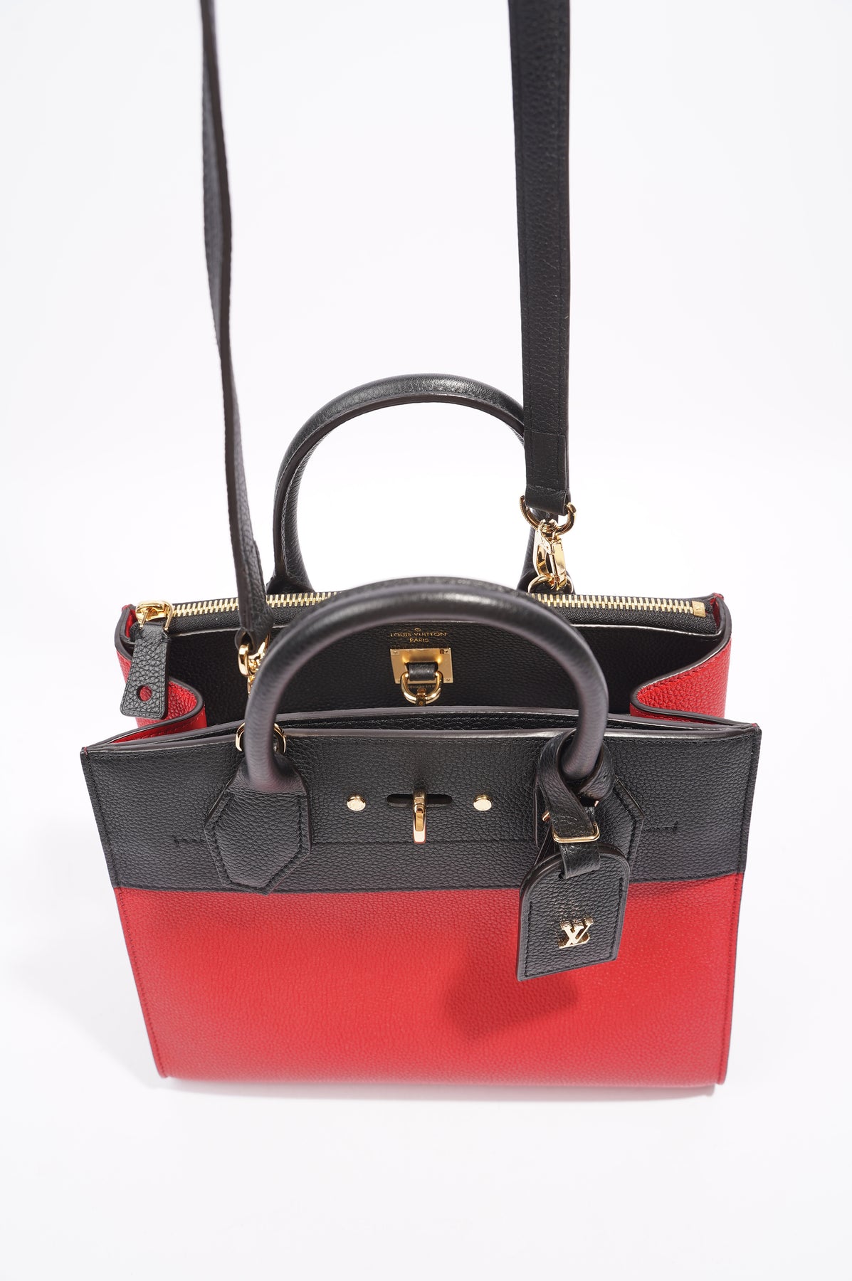 Louis Vuitton City Steamer Red / Black Leather PM – Luxe Collective