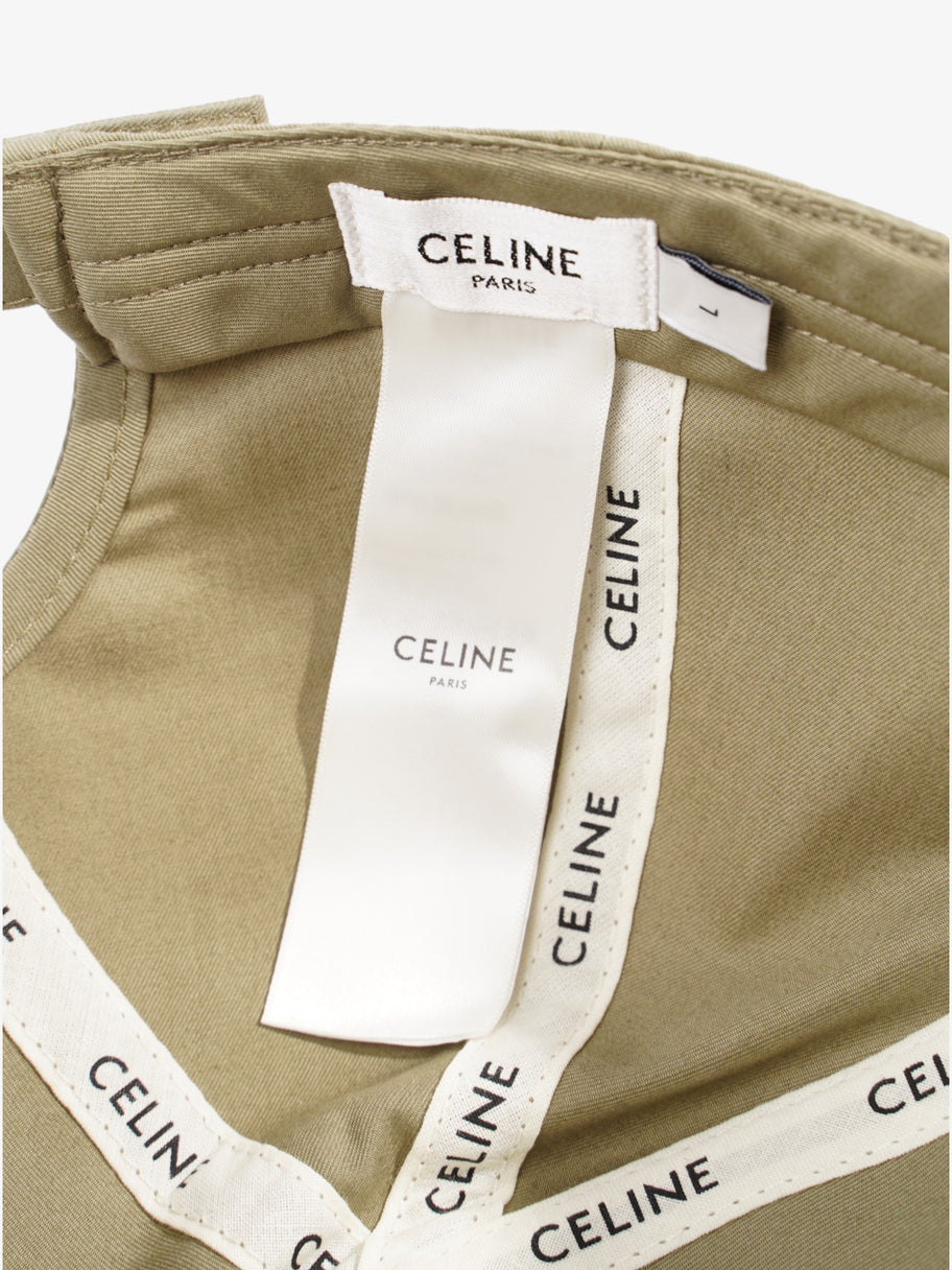 Celine Triomphe Baseball Cap Khaki Cotton Large Image 6