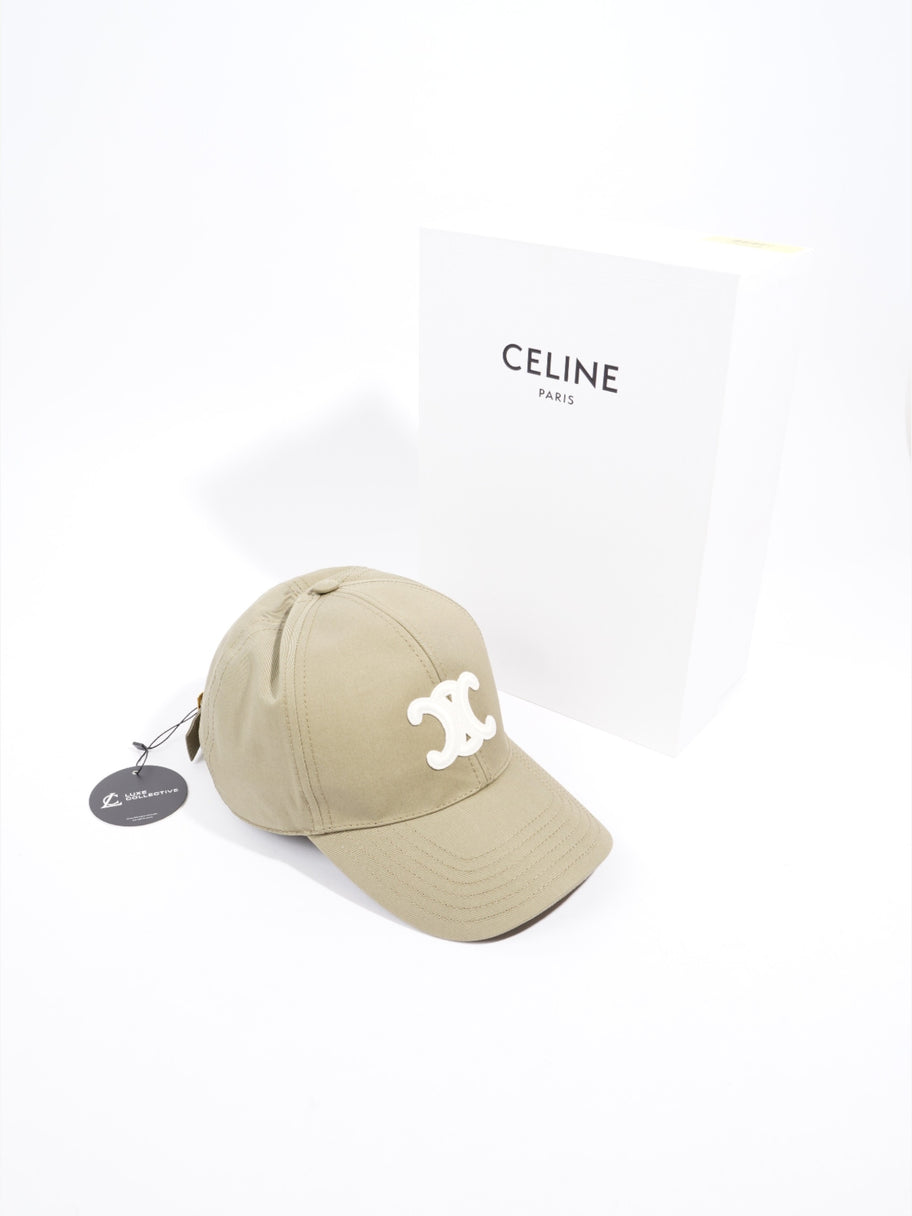 Celine Triomphe Baseball Cap Khaki Cotton Large Image 8