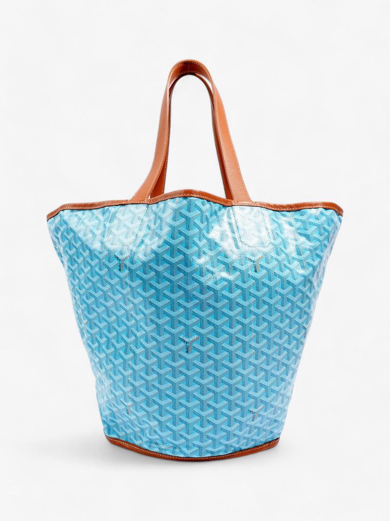  Goyard Belharra Reversible Beach Tote Bag Turquoise  / Natural Canvas