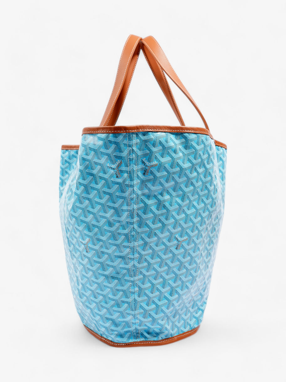 Goyard Belharra Reversible Beach Tote Bag Turquoise  / Natural Canvas Image 3