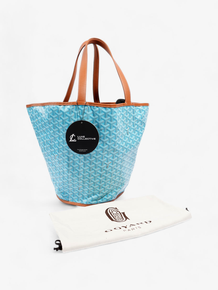 Goyard Belharra Reversible Beach Tote Bag Turquoise Natural Canvas Luxe Collective