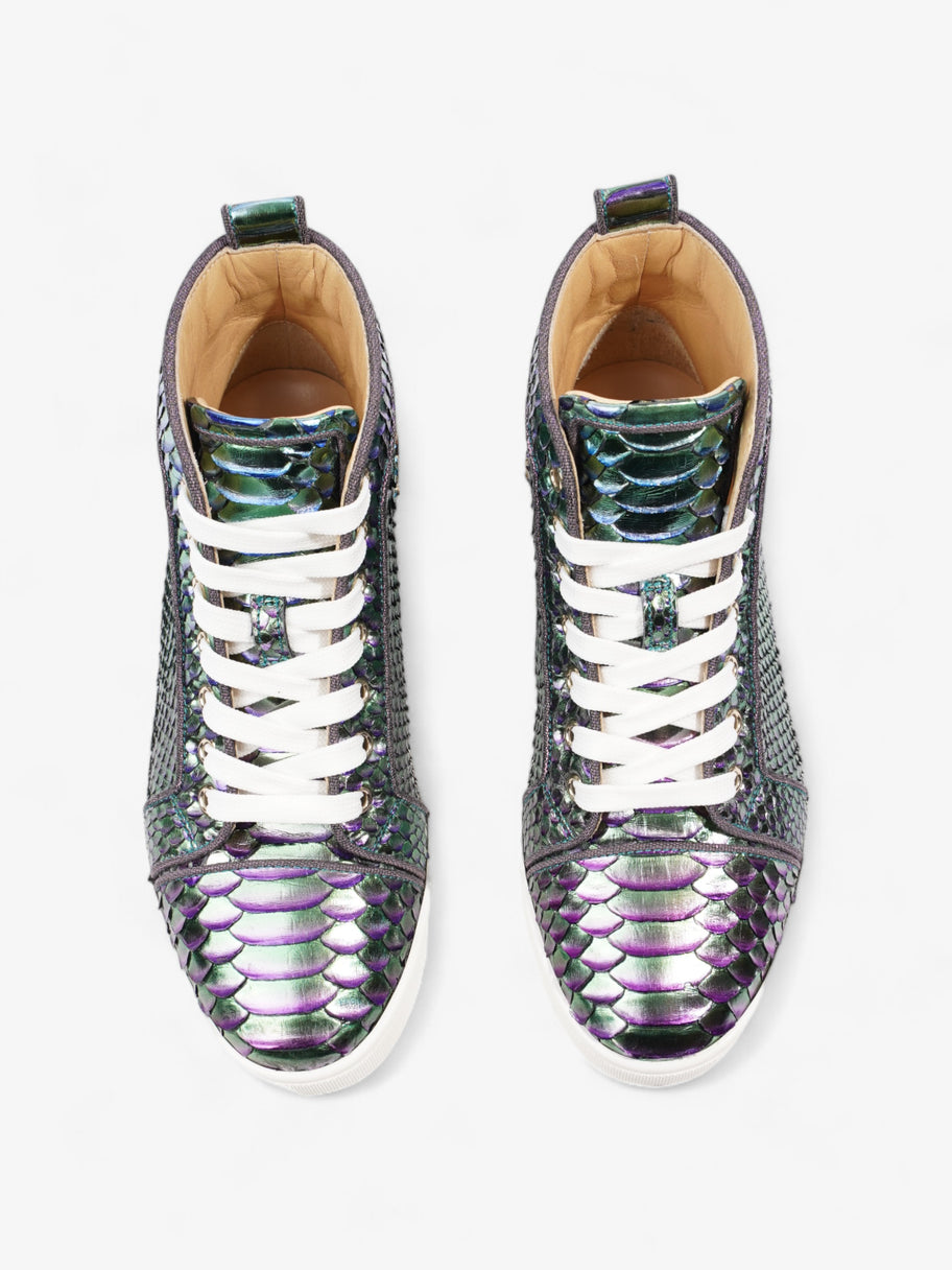 Christian Louboutin Bip Bip Orlato Flat Green Purple Python EU 36 UK Luxe Collective