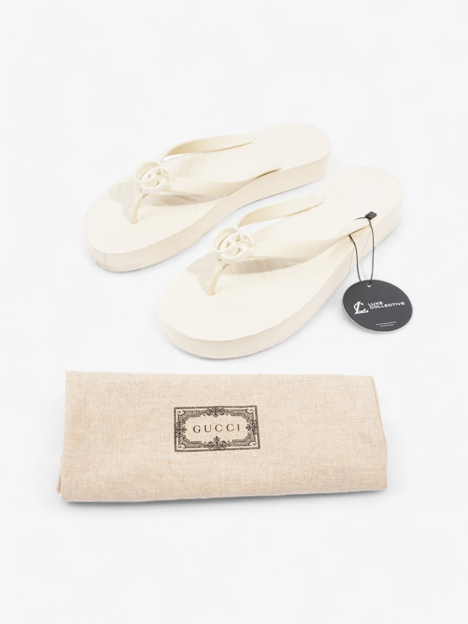 Gucci Marmont Thong Sandal Cream Rubber EU 42 UK 9 Image 10