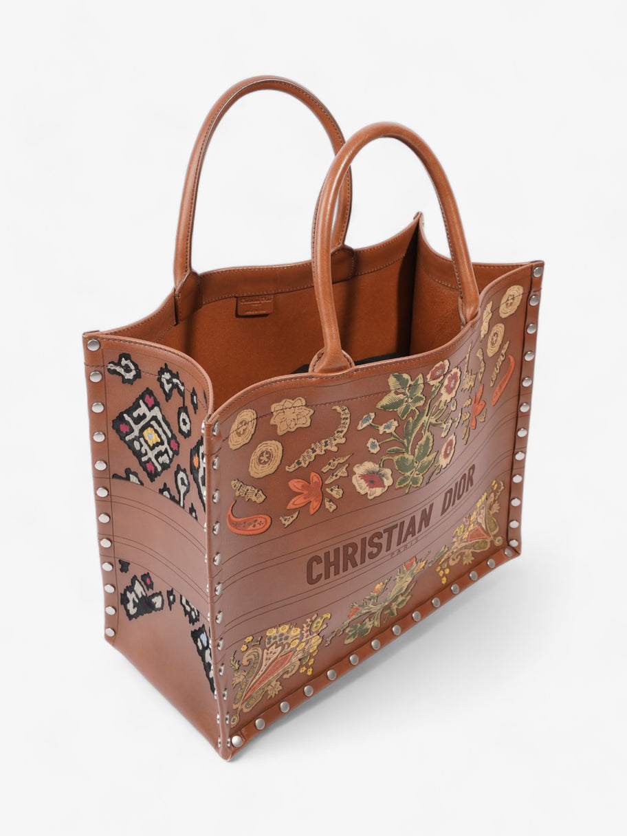 Christian Dior Book Tote Brown / Floral Leather Large Image 7