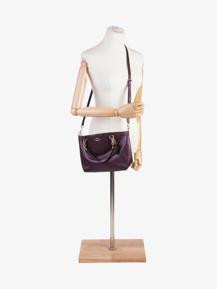 Coach Kelsey Chain Satchel Purple Leather Small Luxe Collective