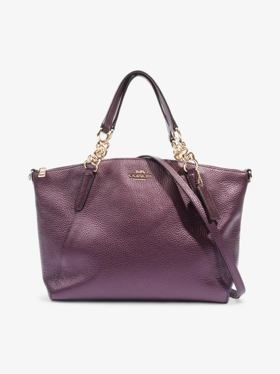 Coach Kelsey Chain Satchel Purple Leather Small Image 1