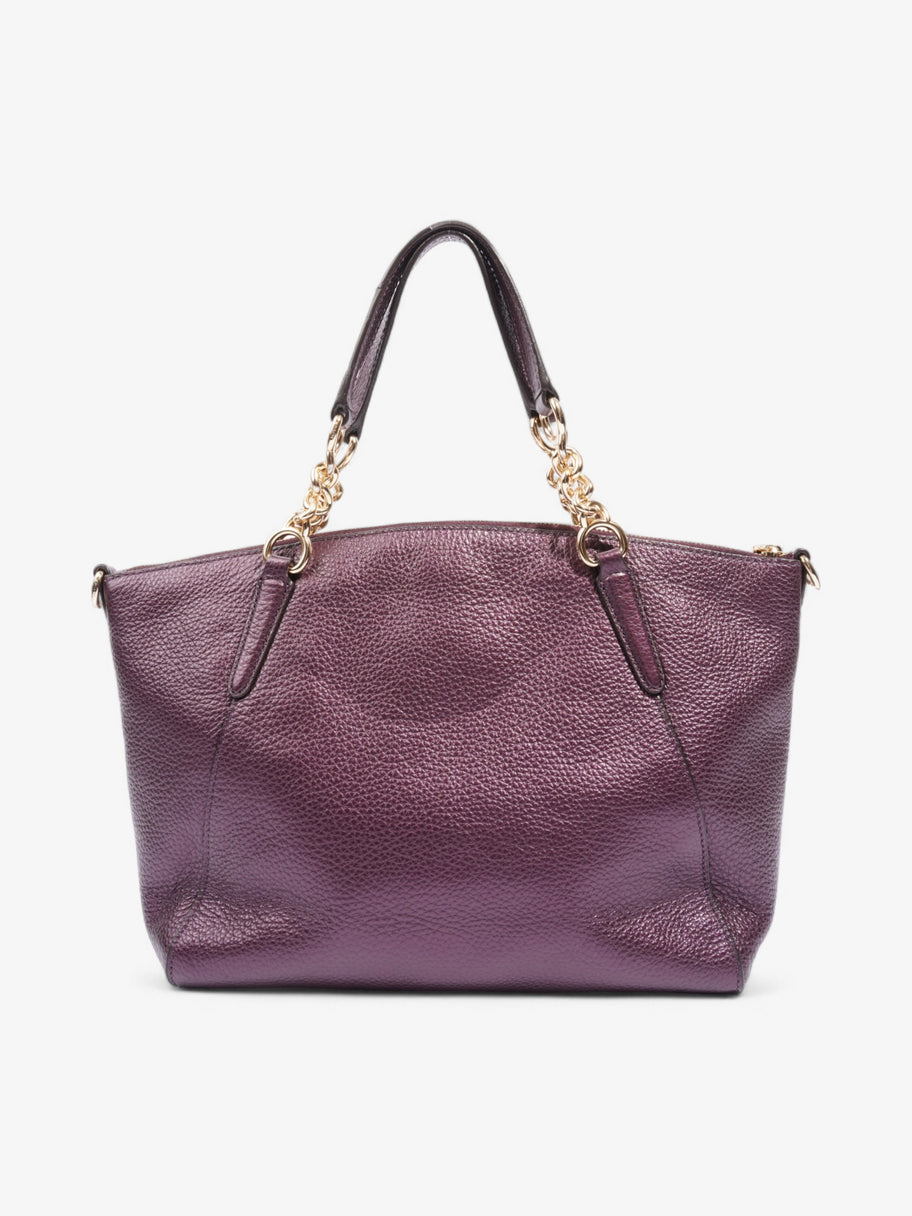 Coach Kelsey Chain Satchel Purple Leather Small Image 4