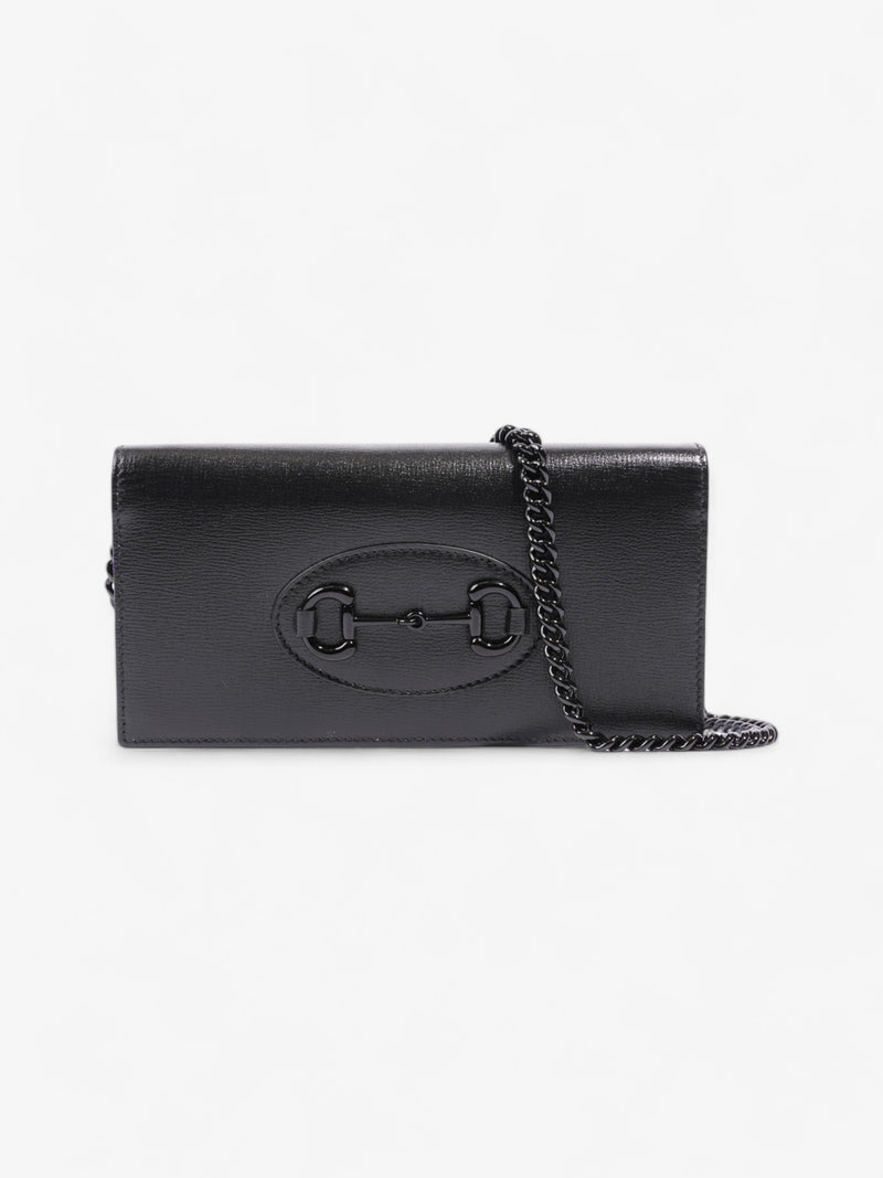  Gucci Horsebit 1955 Wallet on Chain Black Leather