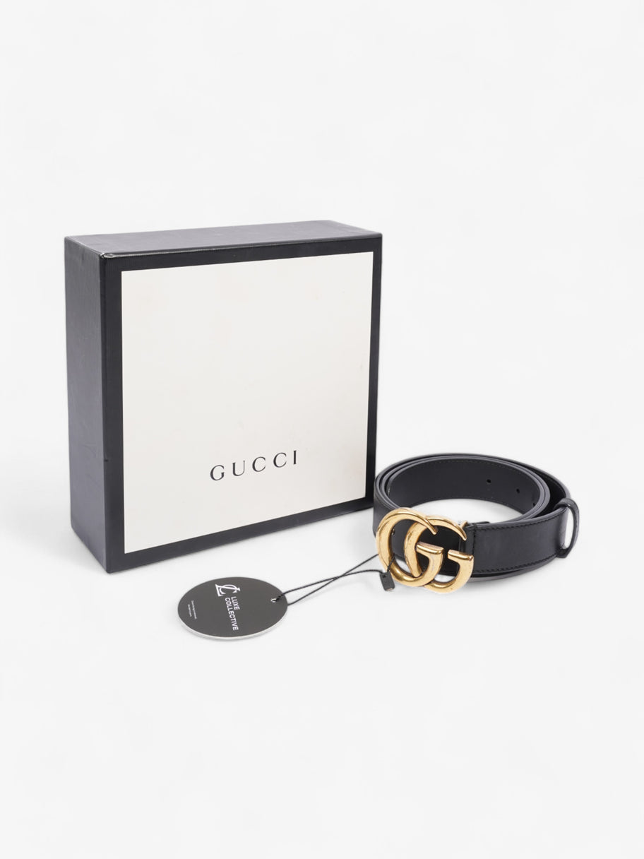 Gucci GG Marmont Belt Black / Gold Leather 85cm / 34