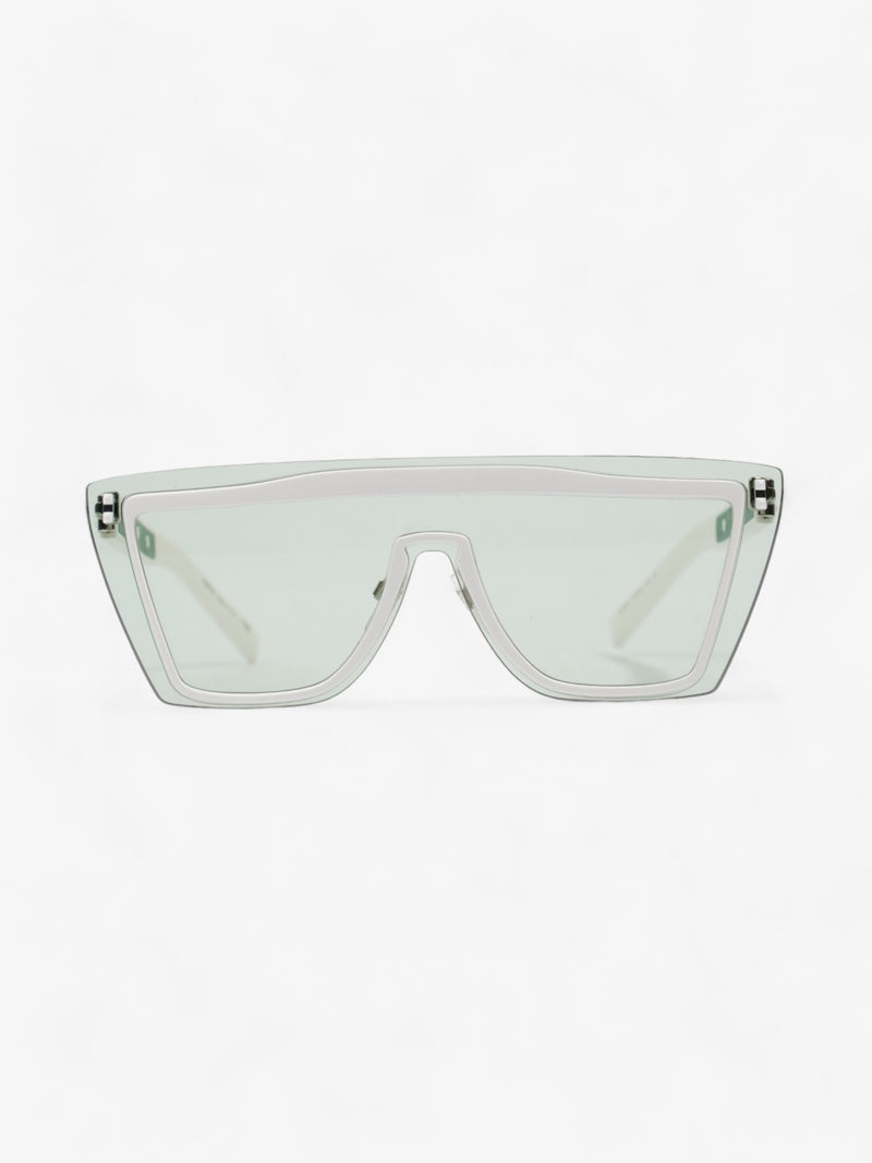  Valentino Mirrored Sunglasses Green / White Acetate 140mm