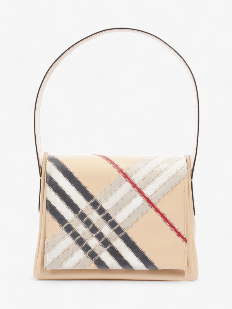  Burberry Shoulder Bag Beige / Red / Black Leather