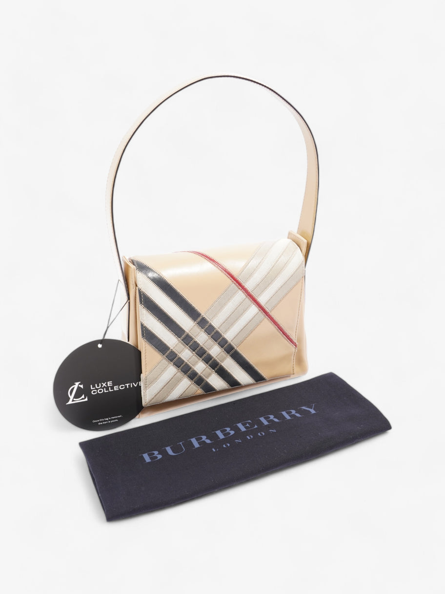 Burberry Shoulder Bag Beige / Red / Black Leather Image 9