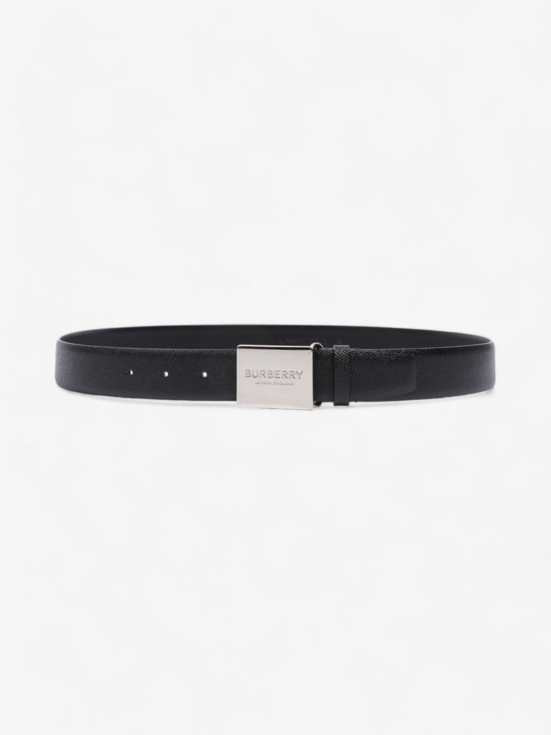  Burberry Burberry Plaque Buckle Belt Black Leather 105cm 42