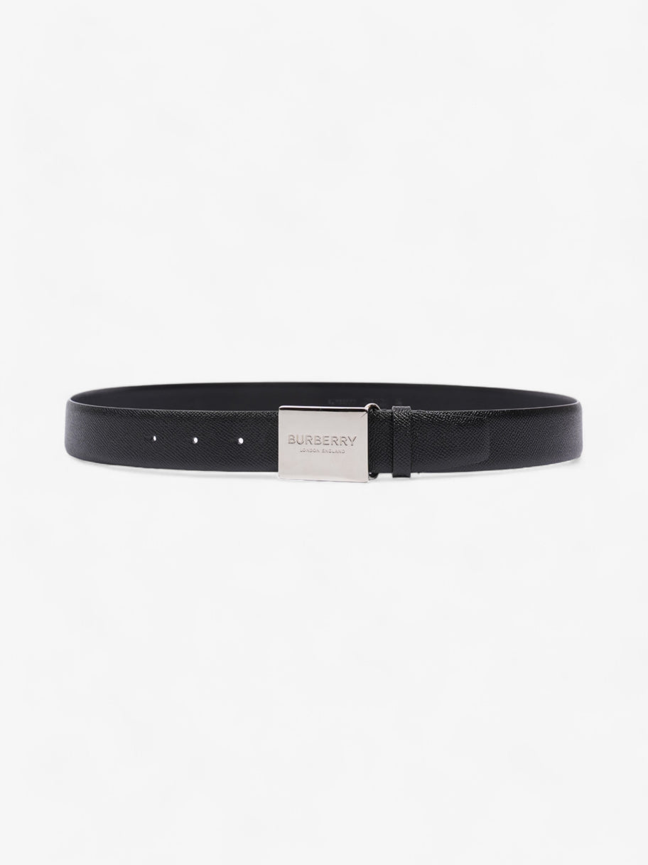 Burberry Burberry Plaque Buckle Belt Black Leather 105cm 42