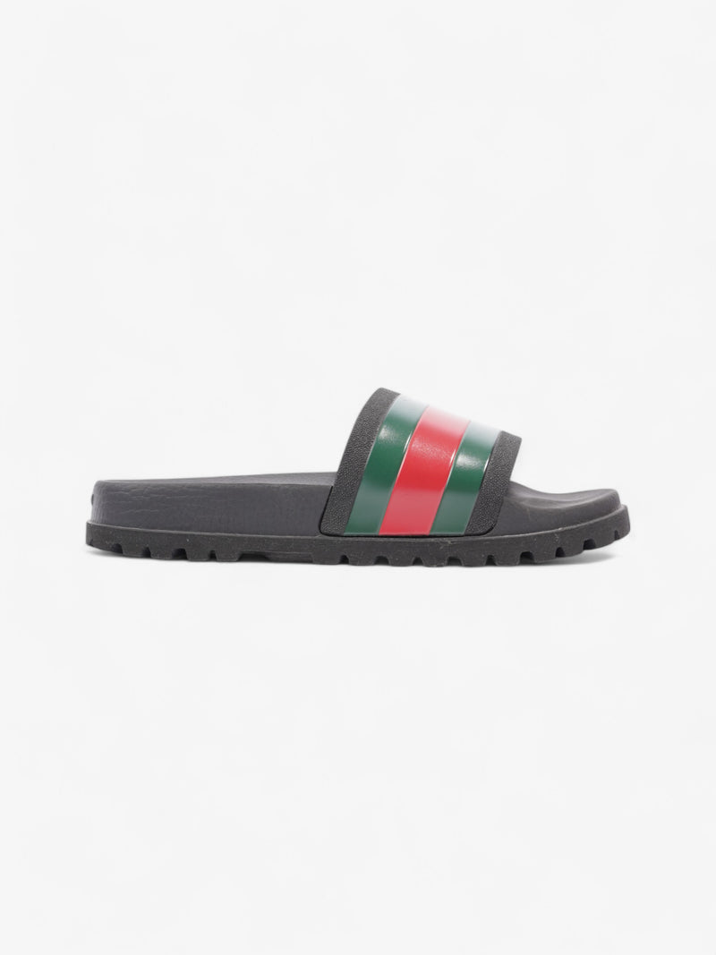  Gucci Pursuit Trek Slides Black / Green / Red Rubber EU 43 UK 9