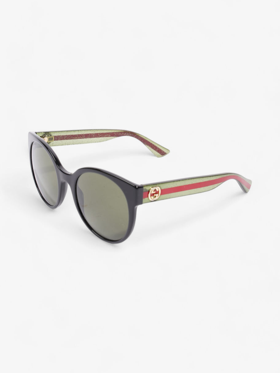 Gucci Oval Sunglasses Black / Red / Green Acetate 140mm Image 5