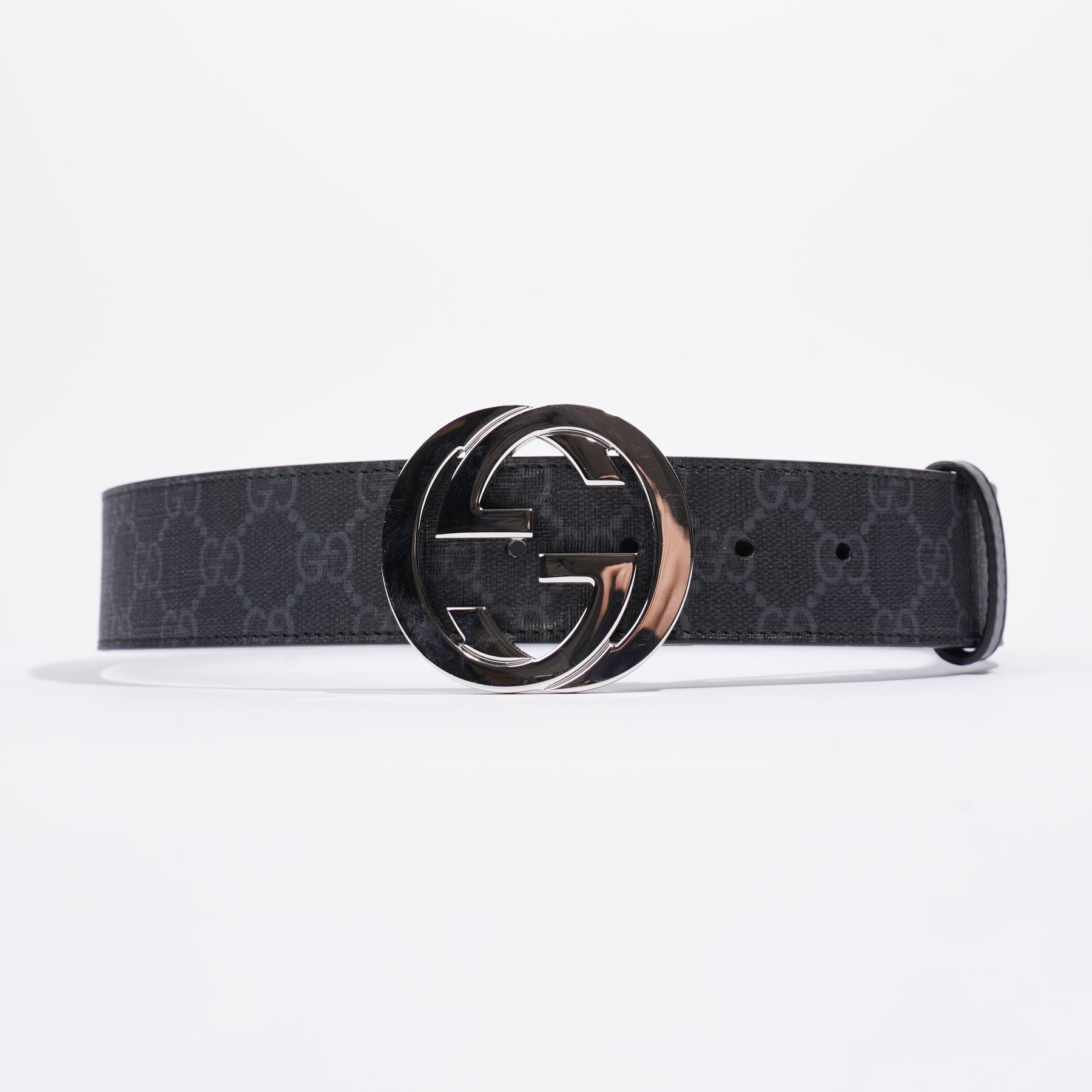 Gucci belt black deals and silver