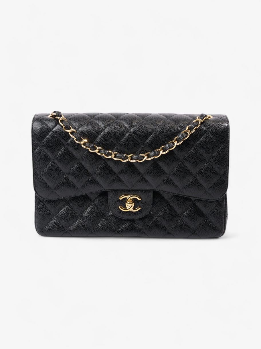 Chanel Classic Double Flap Black Caviar Leather Jumbo Image 1