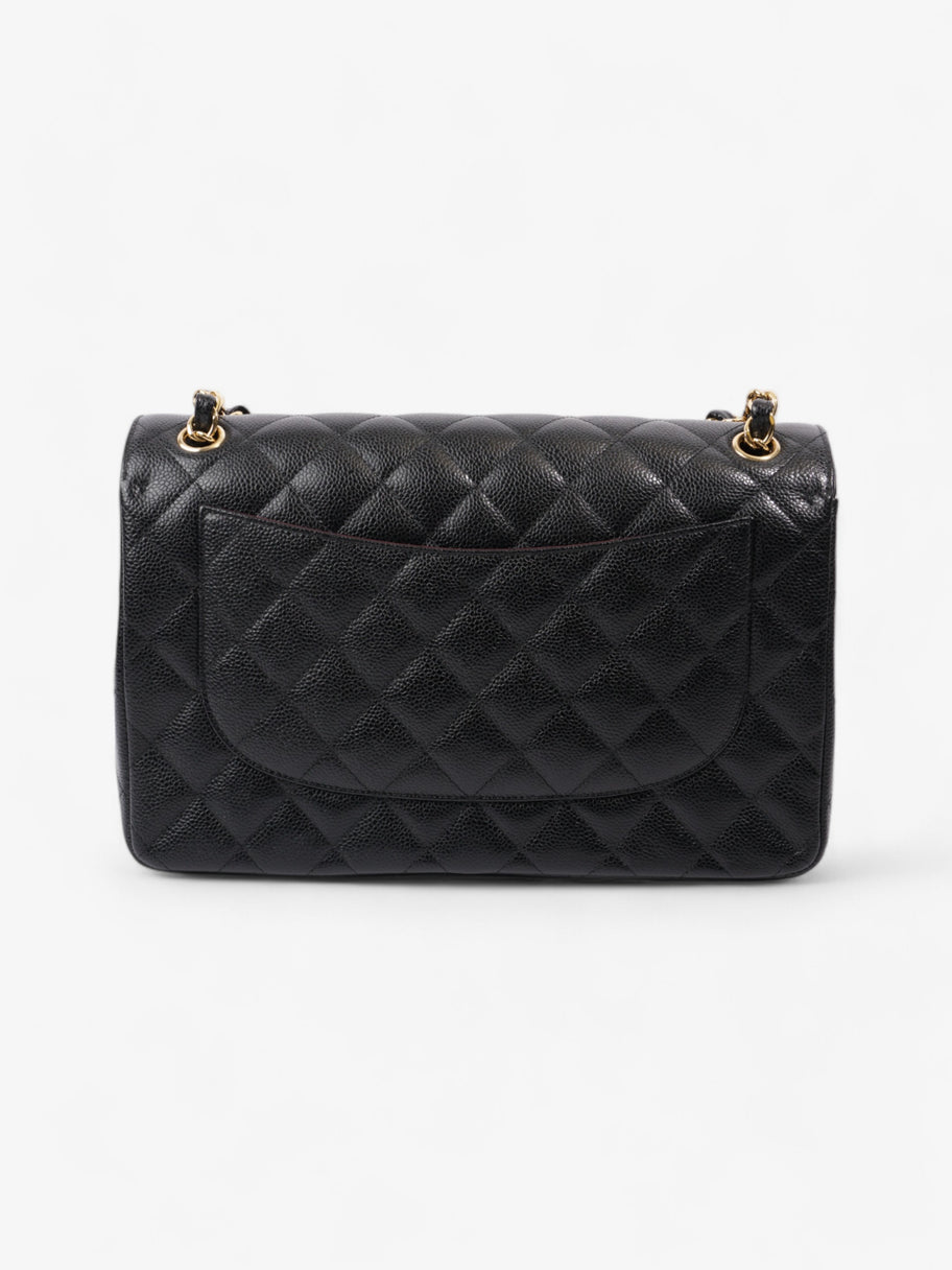 Chanel Classic Double Flap Black Caviar Leather Jumbo Image 3