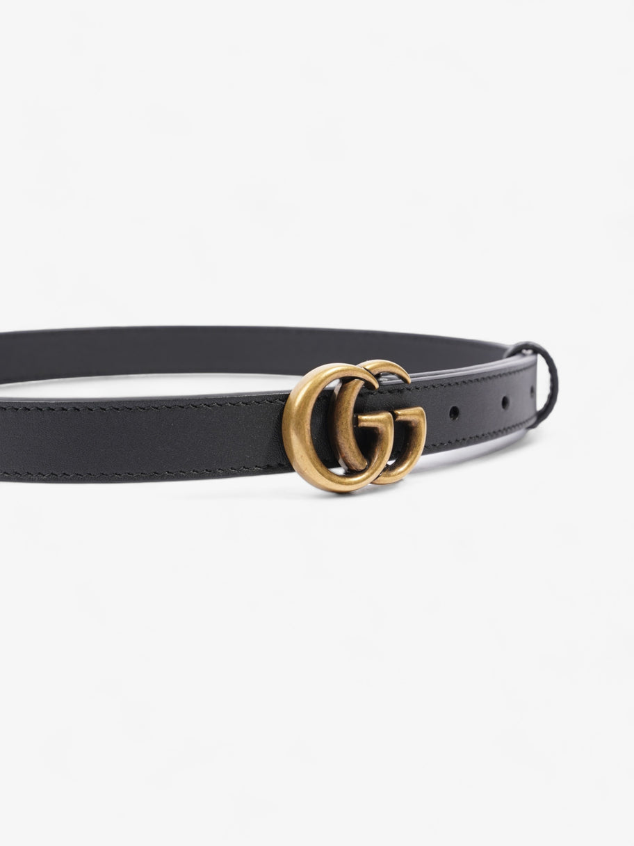 Gucci GG Marmont Thin Belt Black Leather 70cm 28