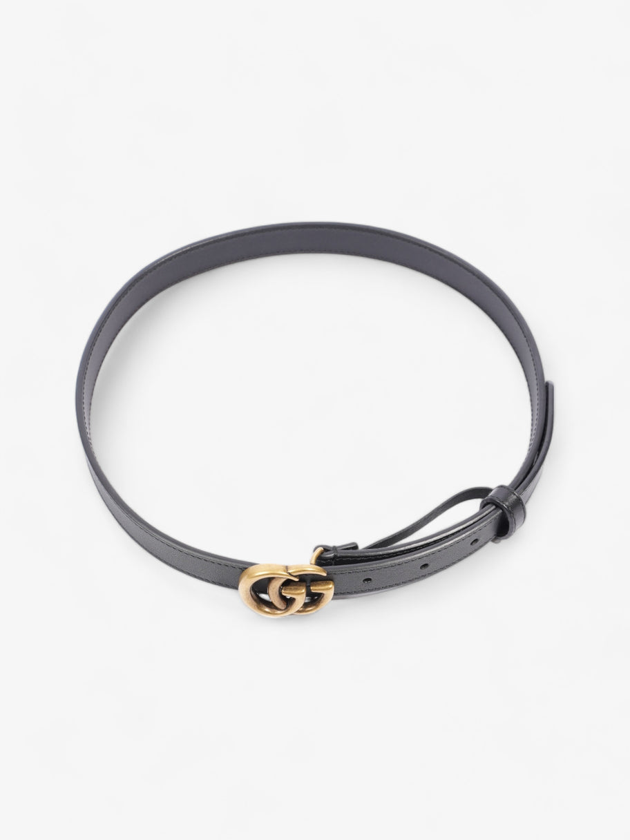 Gucci GG Marmont Thin Belt Black Leather 70cm 28