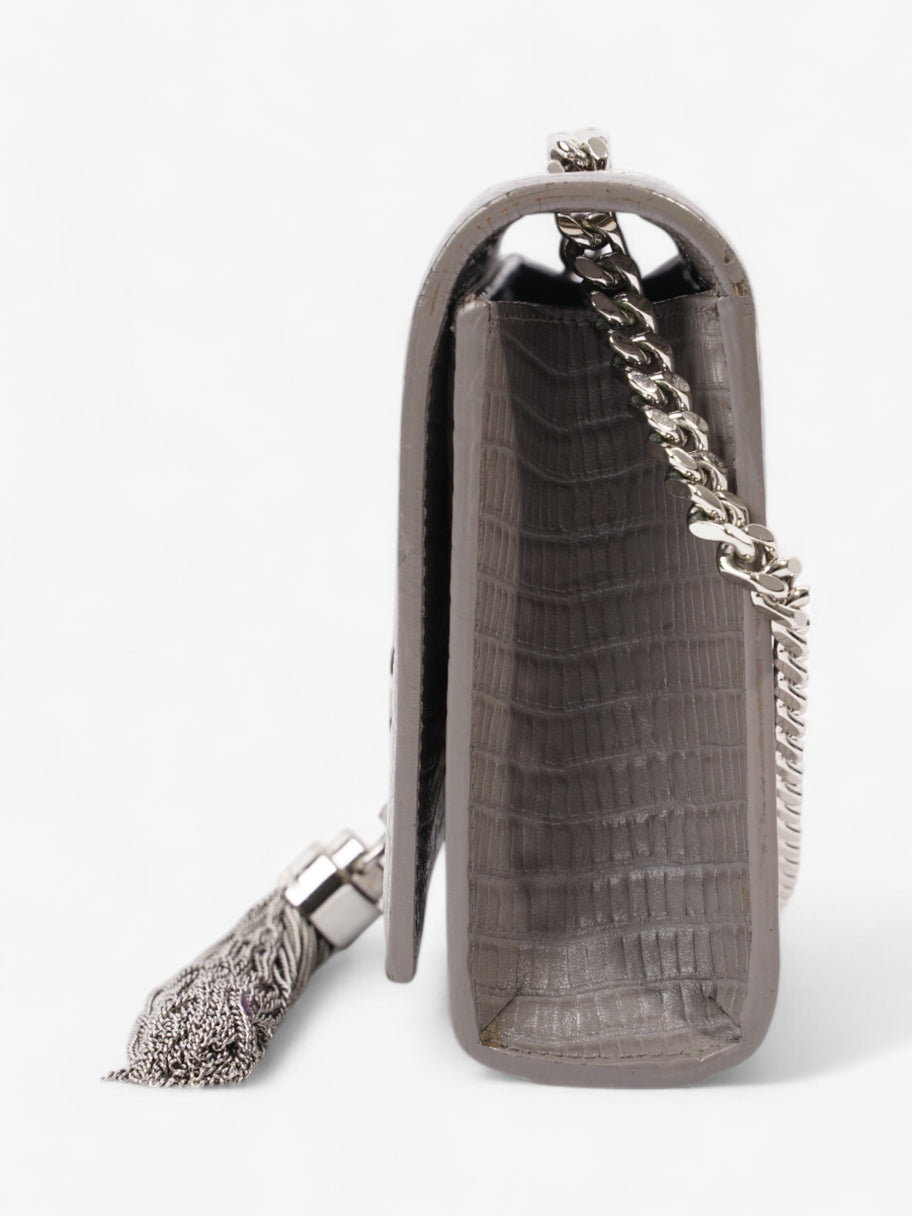 Saint Laurent Kate Tassel Grey Embossed Leather Small Image 3