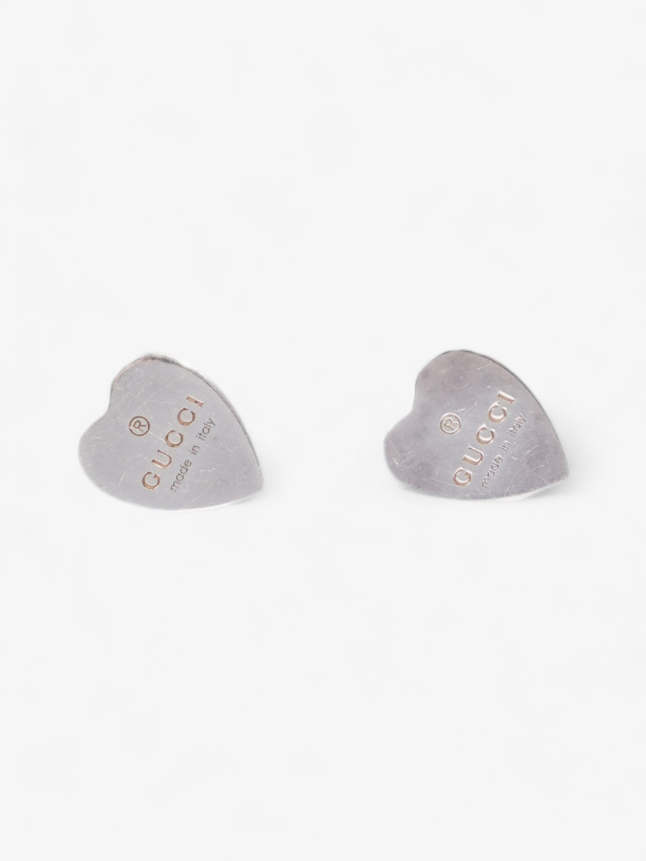 Gucci Heart Stud Earrings Silver Silver Sterling Image 1