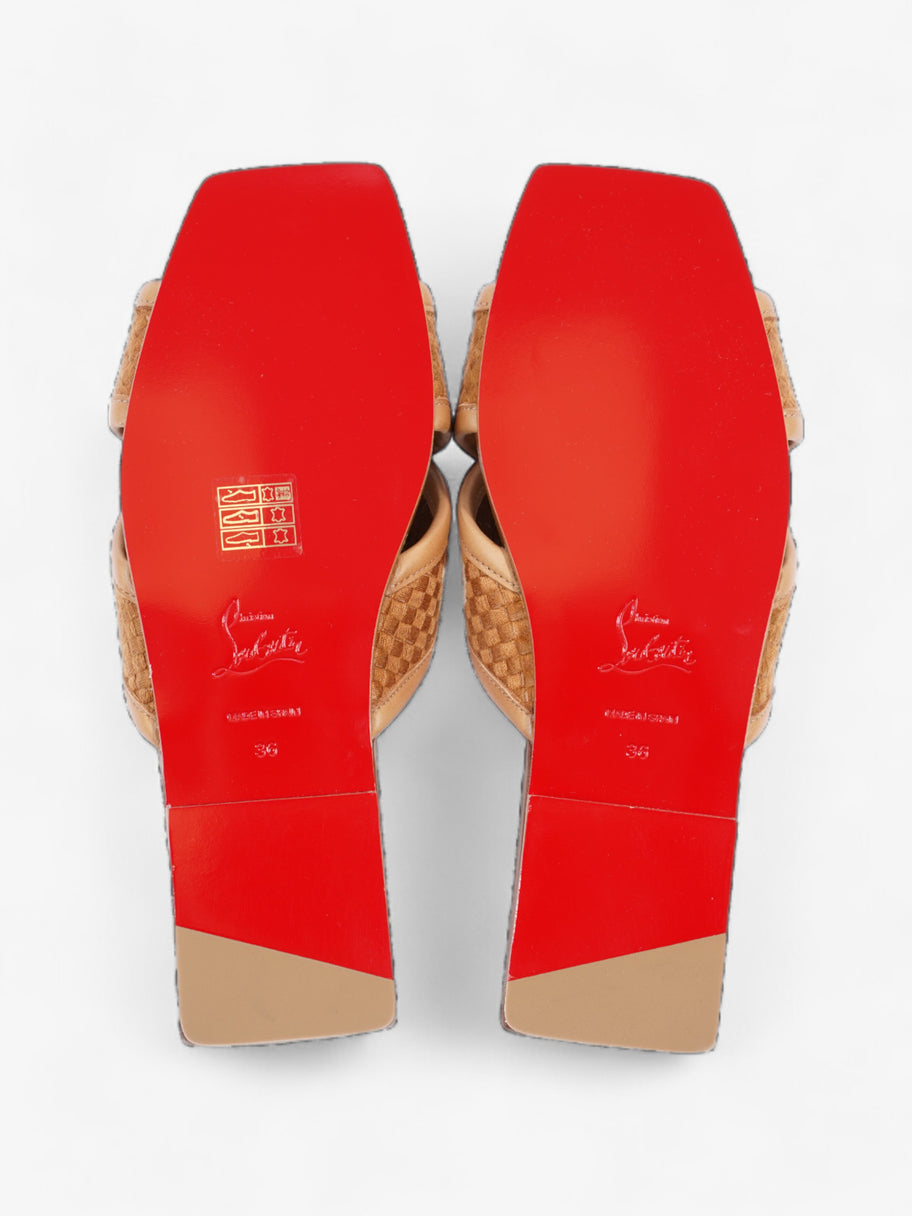 Christian Louboutin Crossimule Flat Brown / White Calfskin Leather EU 36 UK 3 Image 7