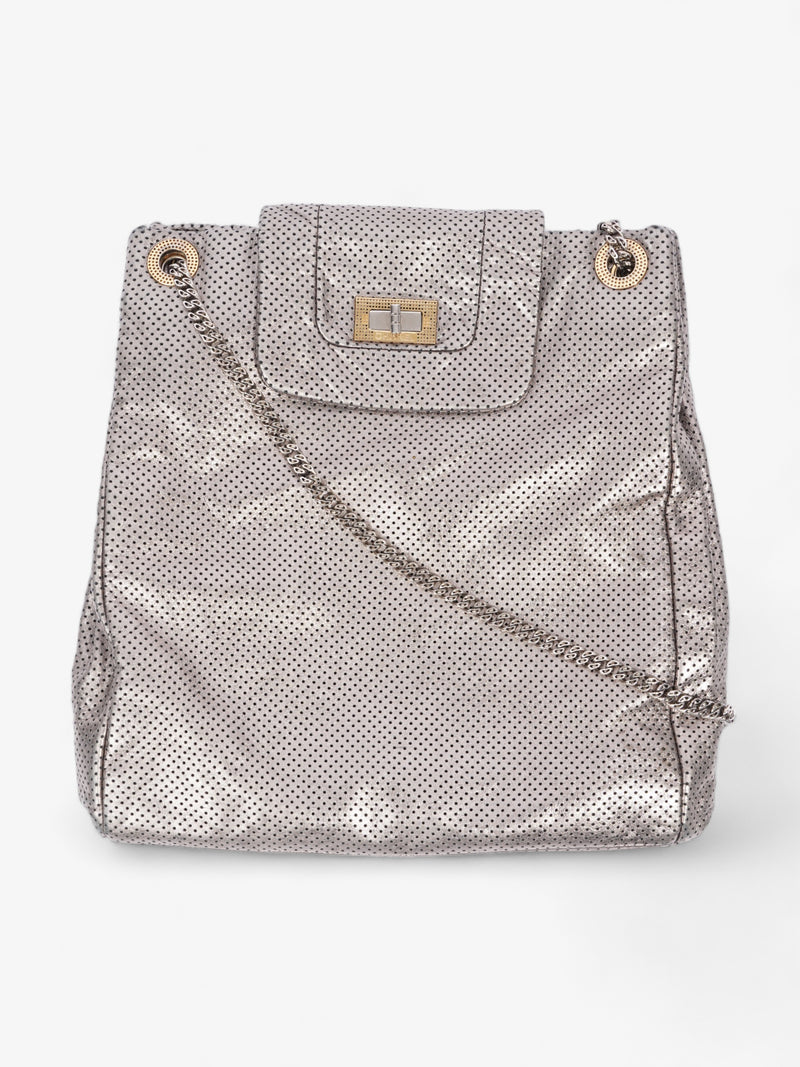  Drill Tote Bag Silver Leather